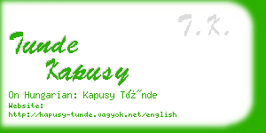 tunde kapusy business card